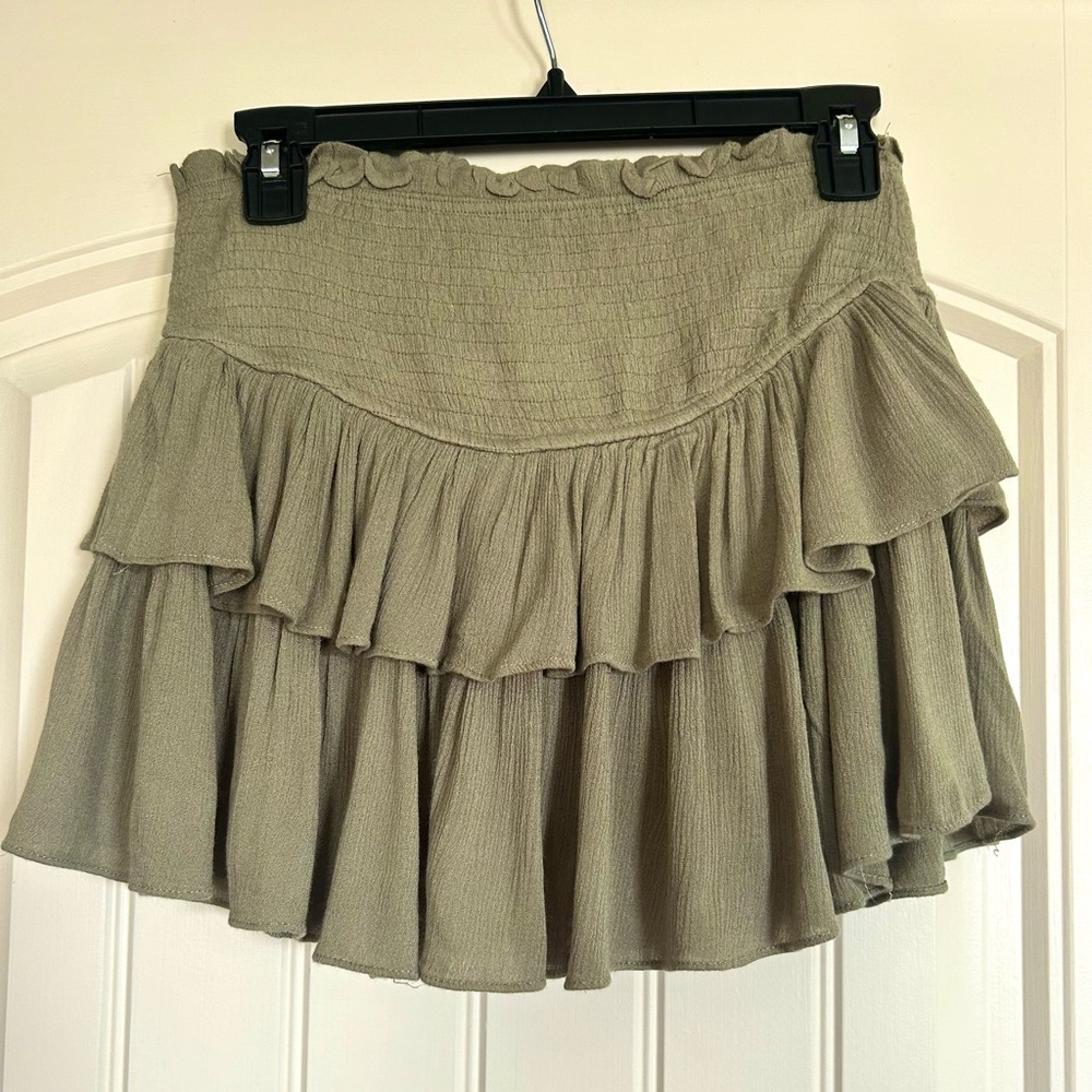 Mustard Seed Olive Green Smocked Skirt